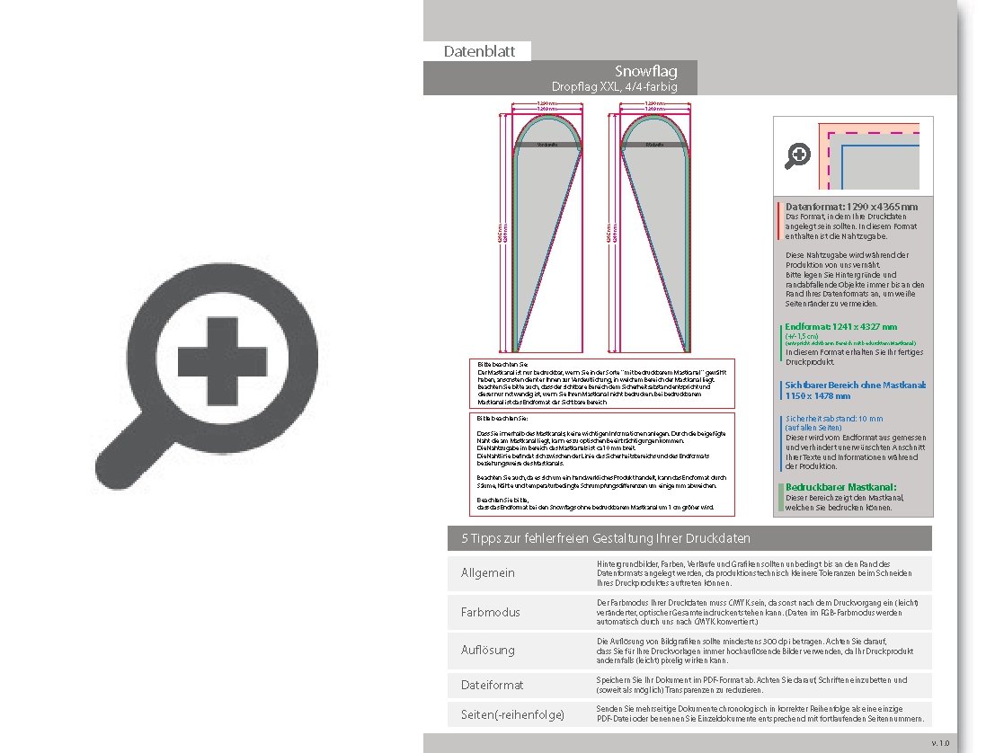 Product Bild snowflag_premium-drop_xxl__4_4-farbig_bedruckt_inkl__gest__nge_und_kreuzfu__+wassertank